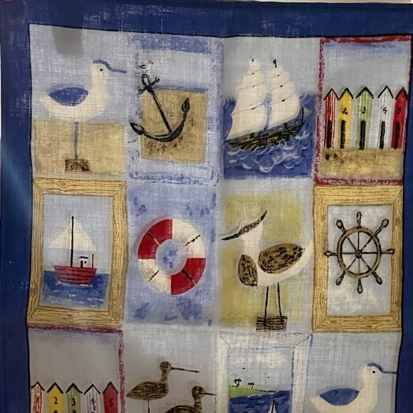 Vintage 100% Pure Irish Linen Tea Towels Made in Ireland “Beside the Seaside” - Picture 4 of 11